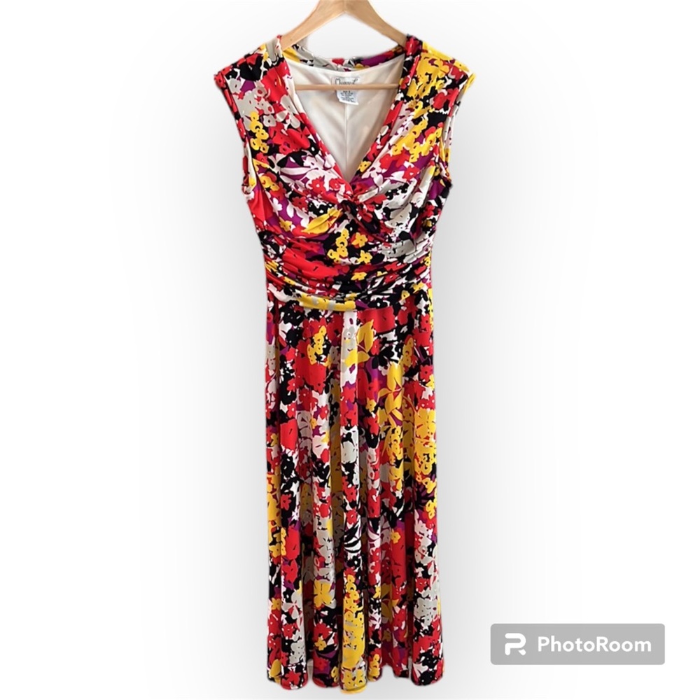 Maggot L woman’s floral cinched waist midi dress